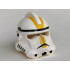 Minifigure, Headgear Helmet SW Clone Trooper Ep.3 Pattern with Yellow Stripes: {бял}