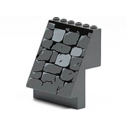 Panel 4 x 6 x 6 Sloped with Stone Wall Pattern: {тъмно каменно сив}