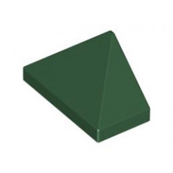 Крайна плочка ръб на покрив 1X2/45°: {земно зелен}