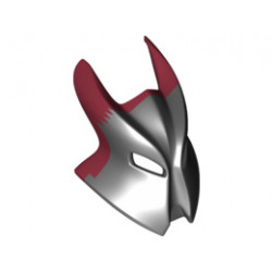 Large Figure Visor, Vladek with Horns, Marbled with Black: {нов тъмно червен}