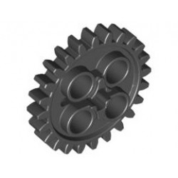 Technic, Gear 24 Tooth (2nd Version - 1 Axle Hole): {черен}