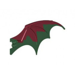 Dragon Wing 19 x 11 with Marbled Dark Red Trailing Edge Pattern: {земно зелен}