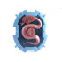 Large Figure Shield, 2 x 2 Brick Relief, Snake with Black and Sand Blue Pattern: {медно метален}