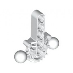 Bionicle Hips / Lower Torso with 2 Ball Joints and 7 Tooth Half Gear: {бял}