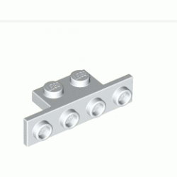 Ъглова плочка 1X2/1X4 (b) със заоблени върхове: {бял}