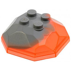 Rock Boulder, Top with Marbled Trans-Neon Orange Pattern: {тъмно каменно сив}