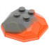 Rock Boulder, Top with Marbled Trans-Neon Orange Pattern: {тъмно каменно сив}