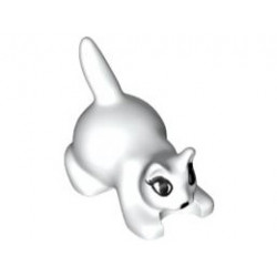 Cat, Crouching with Black Eyes, Eyelashes and Nose Pattern: {бял}