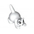 Cat, Crouching with Black Eyes, Eyelashes and Nose Pattern: {бял}