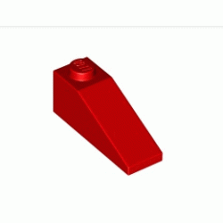 Покривна плочка 1X3/25°: {ярко червен}