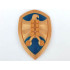Large Figure Shield, 2 x 4 Brick Relief, Jayko Hawk with Dark Blue and Silver Pattern: {топло светло-златист}
