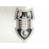 Large Figure Shield, 2 x 4 Brick Relief, Vladek Scorpion with Black and Silver Pattern: {сребрист}