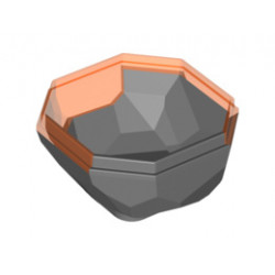 Rock Boulder, Bottom with Marbled Trans-Neon Orange Pattern: {тъмно каменно сив}