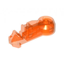 Bionicle Head Connector Block Eye/Brain Stalk (Piraka) - Light-Up: {прозрачно флуорисциращо червеникаво оранжев}