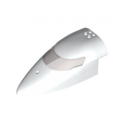 Aircraft Fuselage Curved Forward 8 x 16 x 5 with Trans-Black Glass with Blue Airline Bird and Stripes Pattern: {бял}