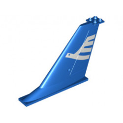 Tail 14 x 2 x 8 with White Airline Bird Pattern: {ярко син}