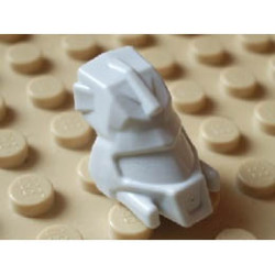 Minifigure, Head, Modified Bionicle Piraka Thok Plain: {светло каменно сив}