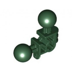 Bionicle Ball Joint 3 x 3 x 2 90 Degree with 2 Ball Joints and Axle Hole: {земно зелен}