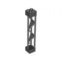 Support 2 x 2 x 10 Girder Triangular Vertical - Type 2 - Open Side Top, 1 Post & 1 Panel: {черен}