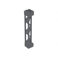 Support 2 x 2 x 10 Girder Triangular Vertical - Type 2 - Open Side Top, 1 Post & 1 Panel: {тъмно каменно сив}