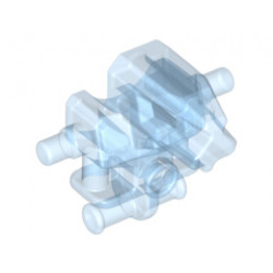 Torso/Head Mechanical, Exo-Force Robot with Marbled Pearl Very Light Gray Pattern: {прозрачно флуорисциращо син}