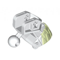 Bionicle Head Connector Block (Piraka) with Glow In Dark Teeth Pattern: {бял}