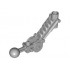 Bionicle Ball Joint 5 x 7 Arm with dual axle hole at 90 degrees: {умерено каменно сив}
