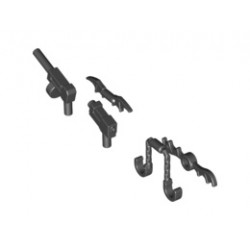 Minifigure, Utensil Handcuffs Batman Long (two clips with handgrip bar in middle): {черен}