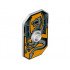 Minifigure, Shield Rectangular with Stud, Silver Dragon on Bright Light Orange Background Pattern: {светло каменно сив}