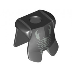 Minifigure, Armor Breastplate with Leg Protection, Vladek Scorpion Silver Pattern: {черен}