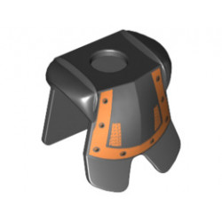 Minifigure, Armor Breastplate with Leg Protection, Karzon Copper Studs & Chain Mail Pattern: {черен}