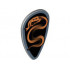 Minifigure, Shield Ovoid with Black and Copper Karzon Snake Pattern: {умерено каменно сив}