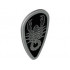 Minifigure, Shield Ovoid with Black and Silver Vladek Scorpion with Silver Border Pattern: {умерено каменно сив}