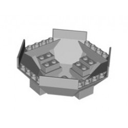 Cockpit 10 x 10 x 4 Octagonal with Axle Hole: {умерено каменно сив}