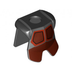 Minifigure, Armor Breastplate with Leg Protection, Avatar Firebender Pattern: {черен}
