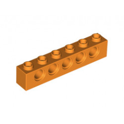 Техническа тухличка 1X4 Ø4,9: {ярко оранжев}