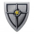 Minifigure, Shield Triangular with Black and Silver Blacksmith Star Pattern: {умерено каменно сив}