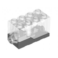 Electric, Sound Brick 2 x 4 x 2 with Trans-Clear Top and Revving Motor Sound: {тъмно каменно сив}