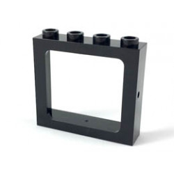 Window 1 x 4 x 3 Train - Hollow Studs: {черен}