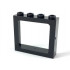Window 1 x 4 x 3 Train - Hollow Studs: {черен}