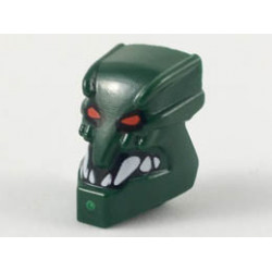 Minifigure, Head Modified Bionicle Piraka Zaktan with Eyes and Teeth Pattern: {земно зелен}