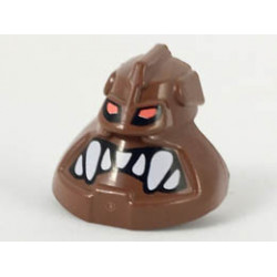 Minifigure, Head Modified Bionicle Piraka Avak with Eyes and Teeth Pattern: {червеникаво-кафяв}
