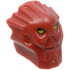 Minifigure, Head Modified Bionicle Inika Toa Jaller Pattern: {нов тъмно червен}