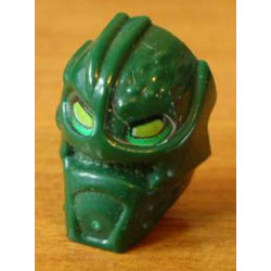 Minifigure, Head Modified Bionicle Inika Toa Kongu with Lime Eyes Pattern: {земно зелен}