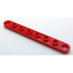Technic, Plate 1 x 8 with Toothed Ends: {ярко червен}