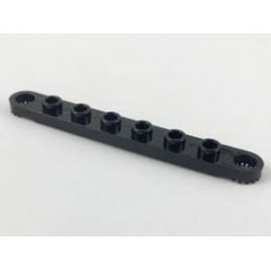 Technic, Plate 1 x 8 with Toothed Ends : {черен}