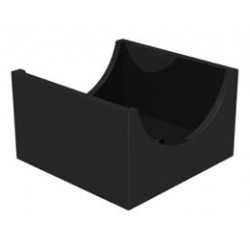 Container, Box 4 x 4 x 2 Bottom with Semicircle Cutout Ends: {черен}