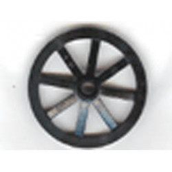 Wheel Wagon Large 33mm D., Hole Round for Wheels Holder Pin: {черен}