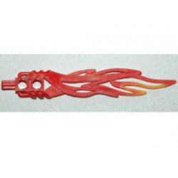 Bionicle Weapon Toa Flame Sword 2 x 12 with 2 Pin Holes and Marbled Bright Light Orange Pattern: {ярко червен}