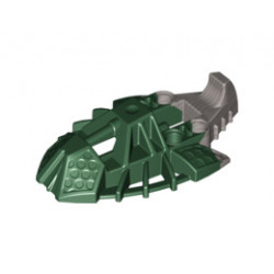 Bionicle Foot Toa Inika Elliptical with Marbled Pearl Light Gray Pattern (53551): {земно зелен}